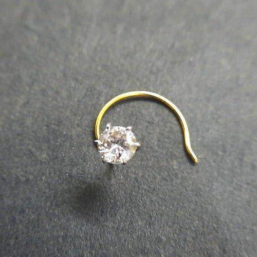 Diamond Nose Ring ( 18k Gold ) - Sandhya Gems Corner